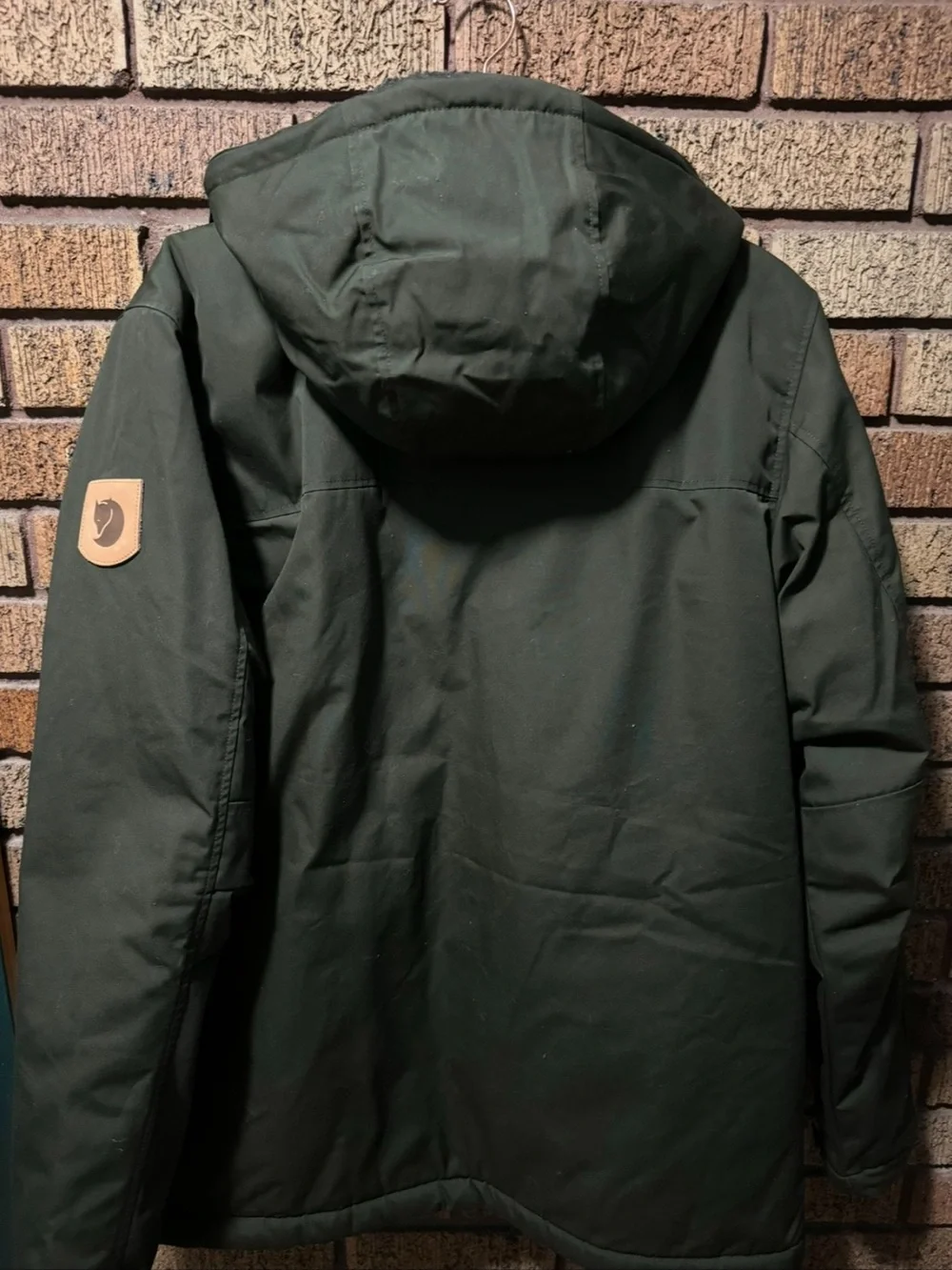 Fjallraven Dark Olive Hooded Field Jacket with Sherpa Lining